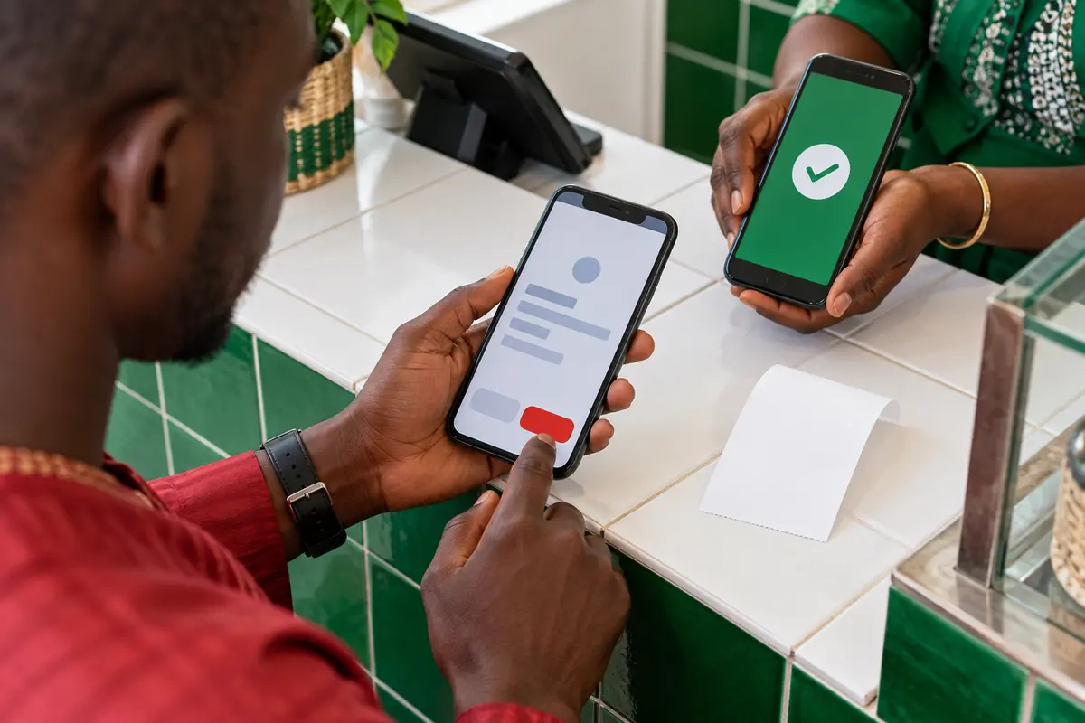 Vérification d'un paiement mobile à Dakar