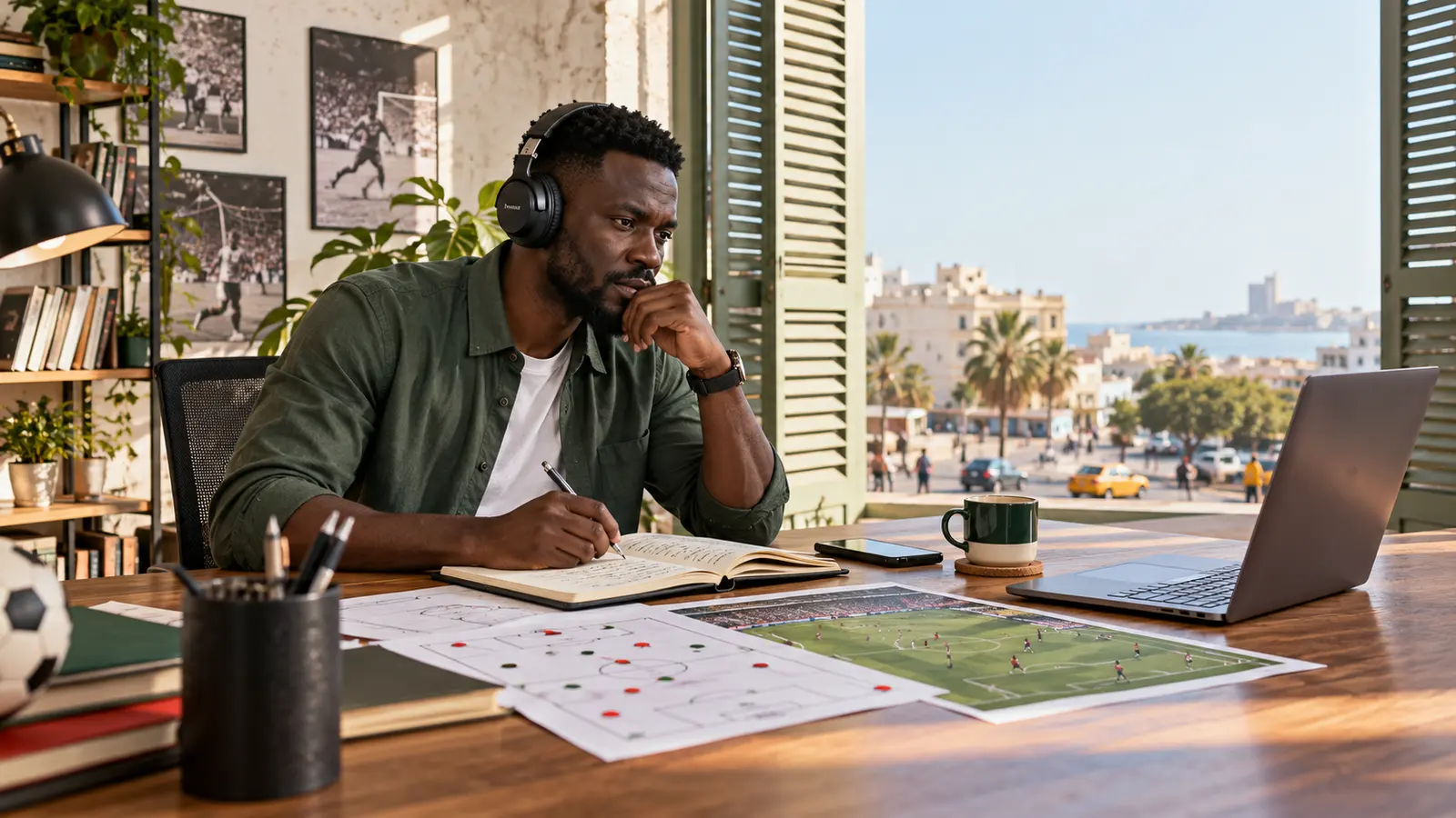 Analyste sportif adulte travaillant à Dakar